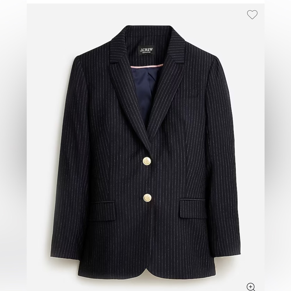 ISO J. Crew Collection Oversized blazer in Pinstripe Italian wool  in size 8